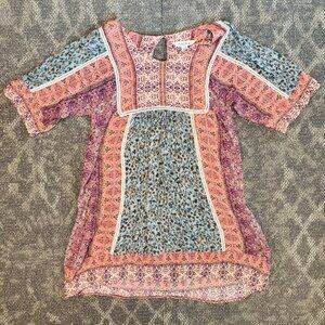 Sundance Bohemian Dress Size Small | Pink & Purple Floral | Free-Spirited Style!